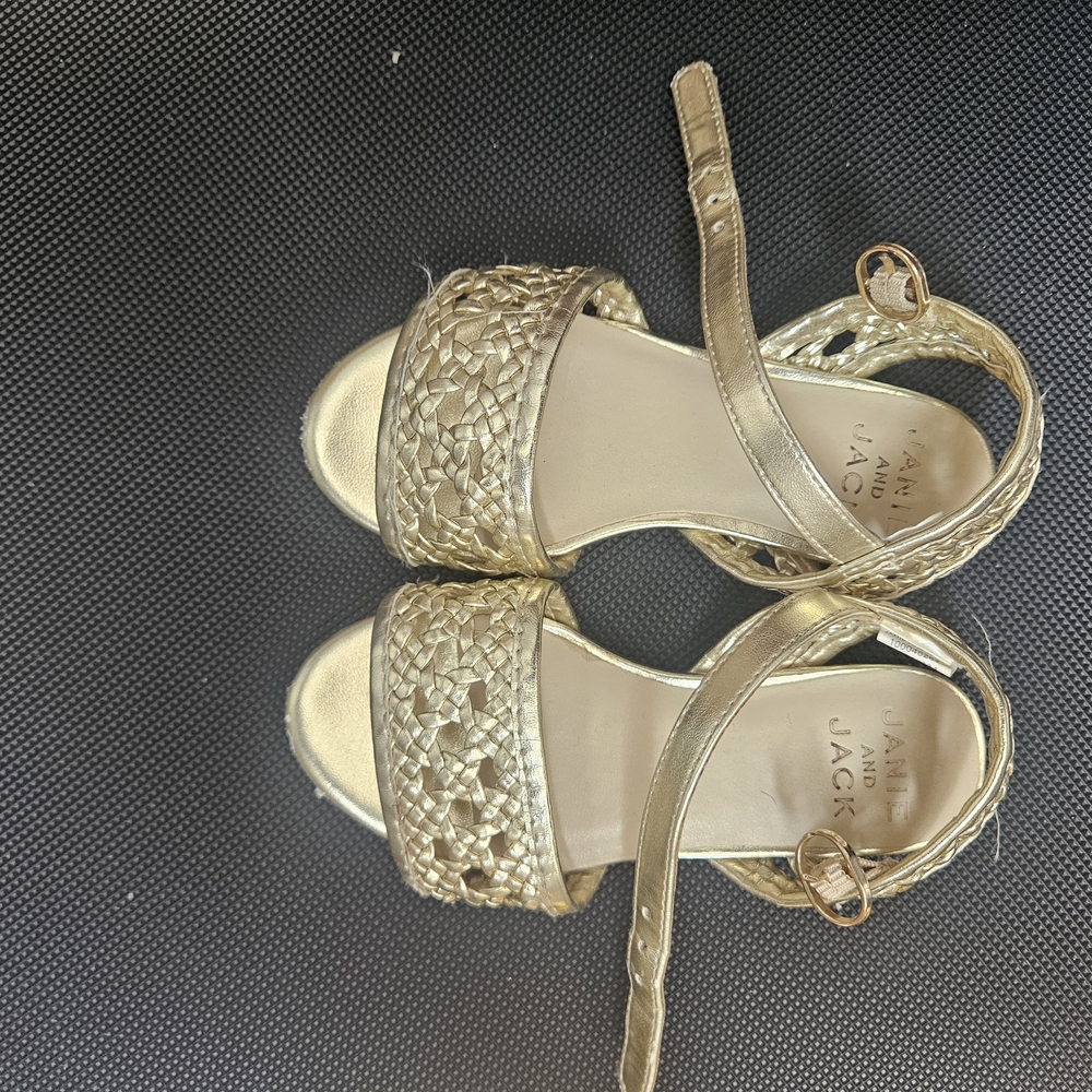 Janie and Jack Gold Woven Kids Sandals